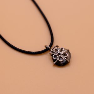 One off stone, flower set pendant