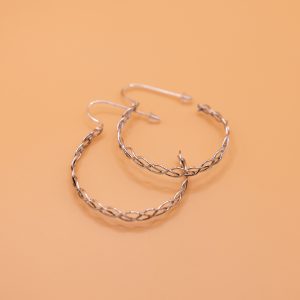Wide Plait Hoop Earrings – Sterling Silver Handmade Design