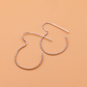 Dotted Sterling Silver Hoop Earrings