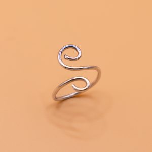 Sterling Silver Spiral Ring – Open Band Minimalist Design